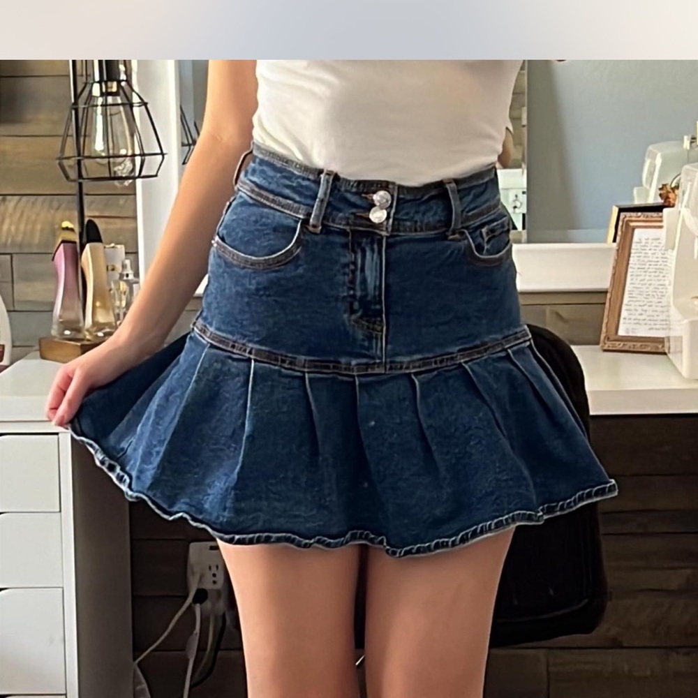 Wild Fable Blue Denim Y2K Mini Skirt